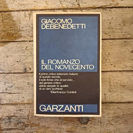 Il romanzo del Novecento - Giacomo Debenedetti - copertina