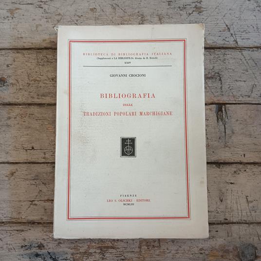 Bibliografia delle tradizioni popolari marchigiane - Giovanni Crocioni - copertina