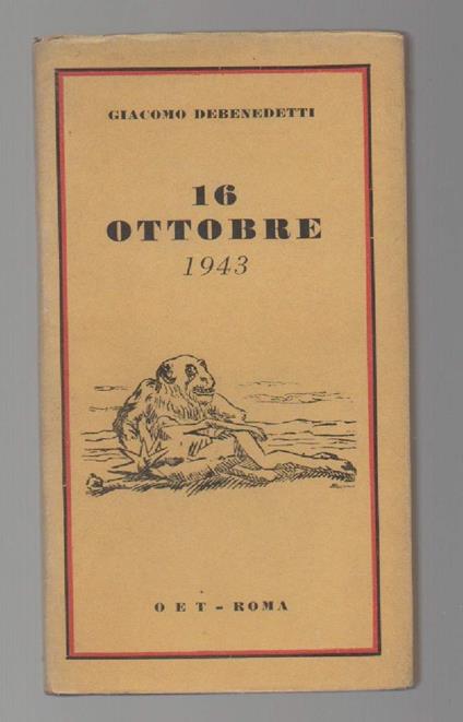 16 OTTOBRE 1943 (s.d.) - Giacomo Debenedetti - copertina