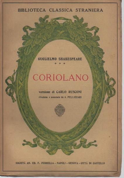 CORIOLANO-Tragedia (s.d.) - William Shakespeare - copertina