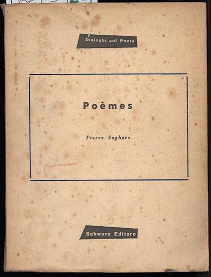Poemes - Pierre Seghers - copertina