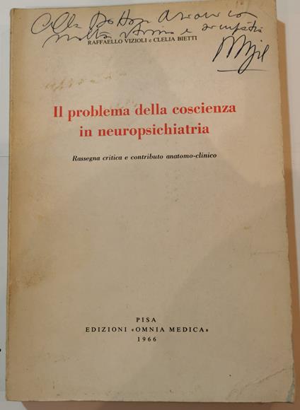 Il problema della coscienza in neuropsichiatria - copertina