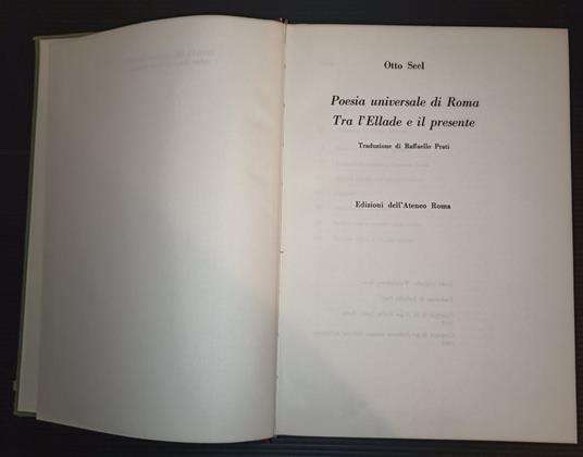 Poesia universale di Roma. Tra l'Ellade e il presente - Otto Seel - copertina