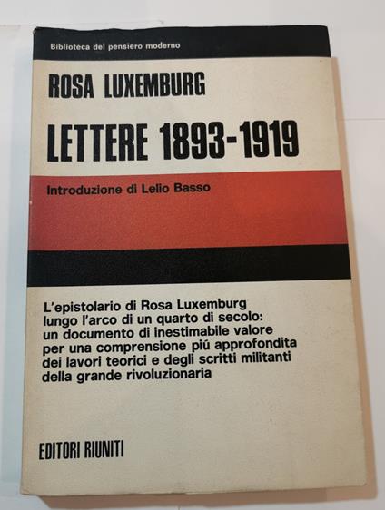 Lettere 1893 - 1919 - Rosa Luxemburg - copertina