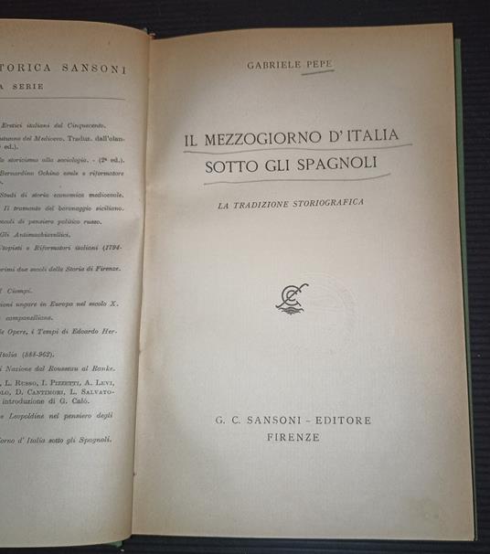 Il Mezzogiorno d'Italia sotto gli spagnoli - Gabriele Pepe - copertina