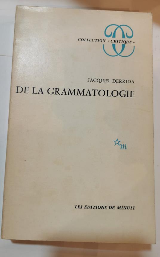 De la grammatologie - Jacques Derrida - copertina