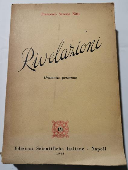 Rivelazioni - Dramatis personae - F. Saverio Nitti - copertina