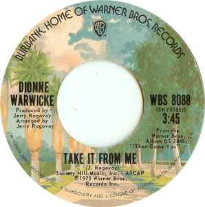 Take It From Me - Vinile 7'' di Dionne Warwick