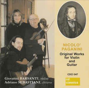 Original Works For Violin And Guitar - CD Audio di Niccolò Paganini