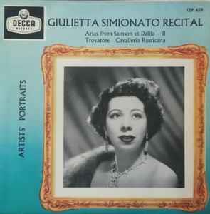 Giulietta Simionato Recital - Vinile 7'' di Giulietta Simionato