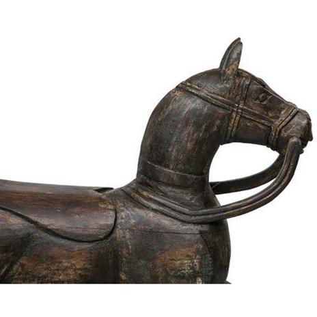 Cavallo A Dondolo In Legno Massello Lavorato A Mano L27Xpr150Xh27 cm - 3