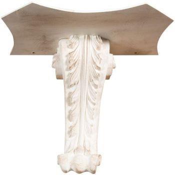 Mensola A Muro In Legno Finitura Bianco Anticato L39Xpr24Xh33 cm - 4