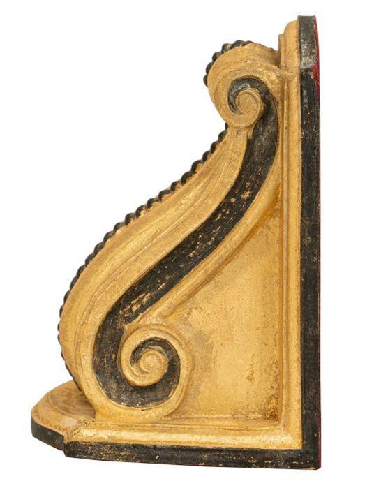 Coppia fermalibri in legno finitura foglia oro anticato e nero Made in Italy  - Biscottini - Idee regalo
