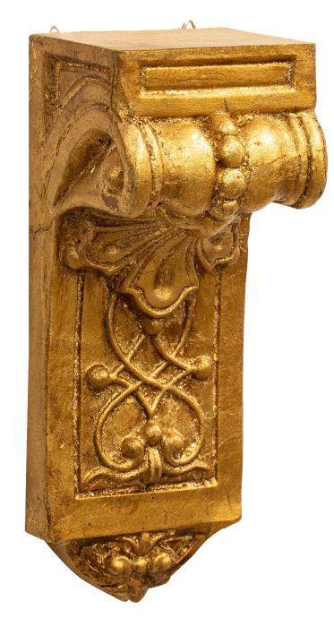 Mensola a muro in legno finitura foglia oro anticato Made in Italy -  Biscottini - Idee regalo | IBS