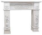 Cornice camino in legno finitura bianca anticata L121xPR28xH96 cm