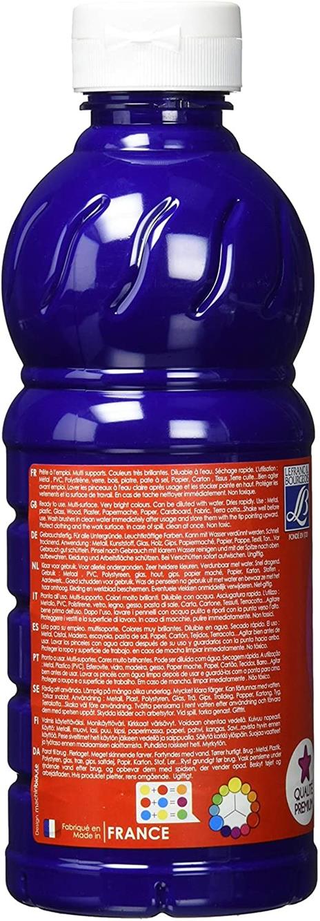 Acrilico brillante Lefranc & Bourgeois Glossy flacone 500ml Blu oltremare - 3