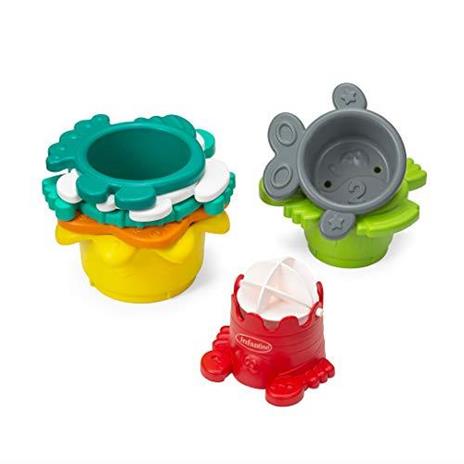 Infantino 930 205039 00 Tazze impilabili con mulino ad acqua, set di 8 pezzi (7 piramidi + 1 mulino ad acqua)