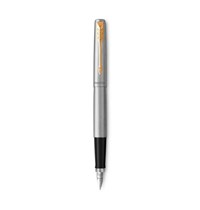 PARKER Jotter Penna Stilografica in Acciaio Inossidabile con Finiture  Cromata, Confezione Regalo & Quink ricariche per penne stilografiche,  cartucce