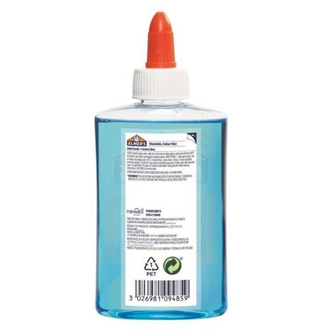 Elmer's Colla Liquida Colore BLU TRANSLUCIDO. Flacone da 147 ml - 4