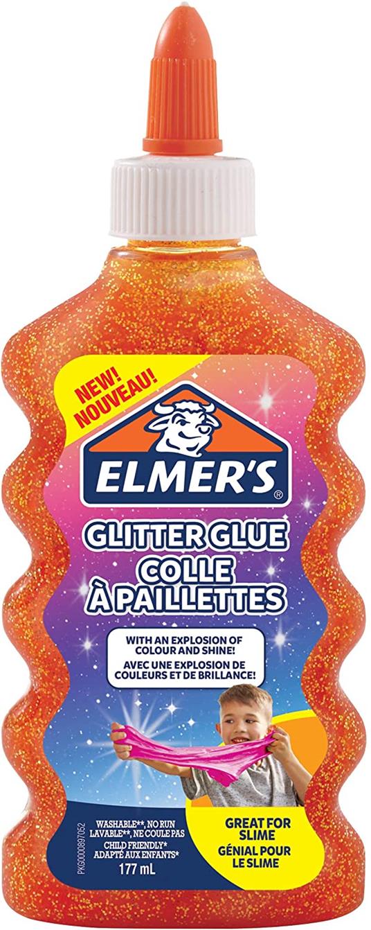 Colla glitterata liquida per Slime Elmer's Arancione - 177 ml - Elmer's -  Idee regalo | IBS