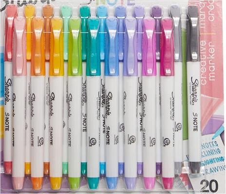 Pennarello Sharpie S-Note Creative Marker punta scalpello. Confezione da 20 - 3