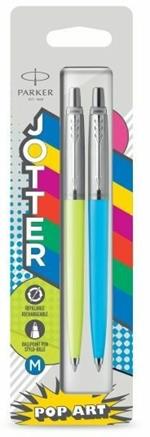 Jotter Original plastic penna a sfera M- '60 POP ART LIME + AZZURRO. Confezione da da 2 penne