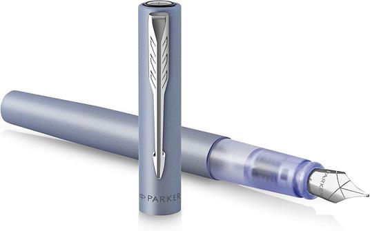 Penna stilografica Vector XL Pennino medio Laccatura argento-blu  metallizzato su ottone con puntale cromato Pennino medio con ricarica di  inchiostro blu Confezione regalo - Parker - Cartoleria e scuola | IBS