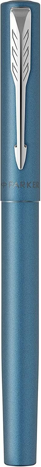 Penna stilografica Vector XL Pennino sottile Laccatura teal metallizzato su ottone con puntale cromato Pennino sottile con ricarica di inchiostro blu Confezione regalo - 3