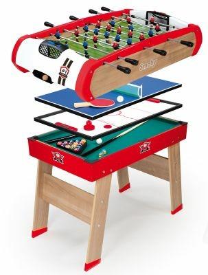 Calcetto. Multigioco Bianco e Rosso 4 In 1. Calcetto, Ping Pong, Hockey e Biliardo - 9