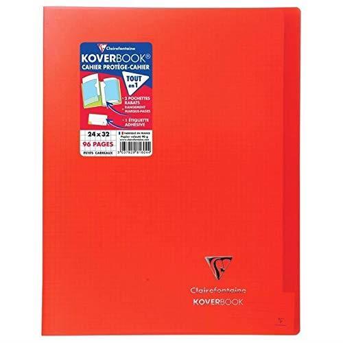 Clairefontaine 981604C Quaderno rilegato Koverbook 24 x 32 cm, 96 pagine a  quadretti piccoli, copertina in polipropilene trasparente, colore: Rosso -  Clairefontaine - Cartoleria e scuola | IBS