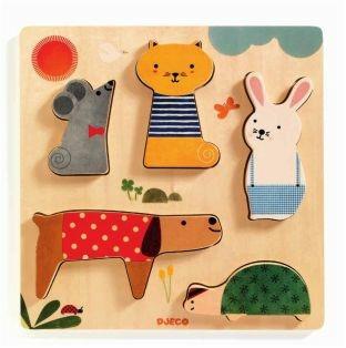 Woodypets Puzzle legno animali. Djeco DJ01051