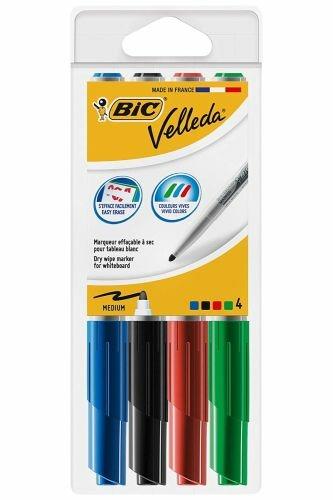 Marcatore Bic Velleda punta tonda 1,4 mm. Confezione 4 colori assortiti - 3