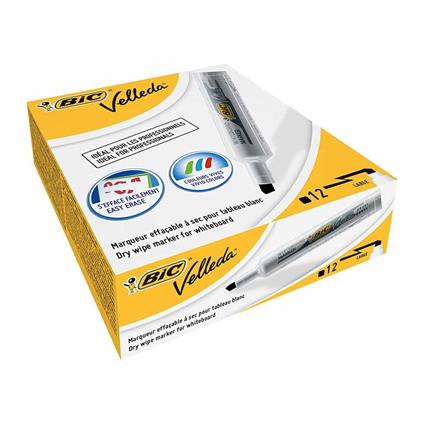 BIC Velleda 1791 evidenziatore 12 pezzo(i) Nero Punta smussata