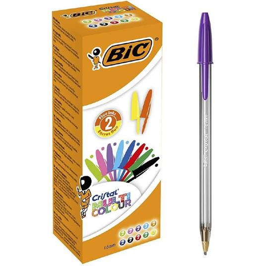 Penna Bic Cristal Multicolour 1,6mm Violet - Bic - Cartoleria e scuola | IBS