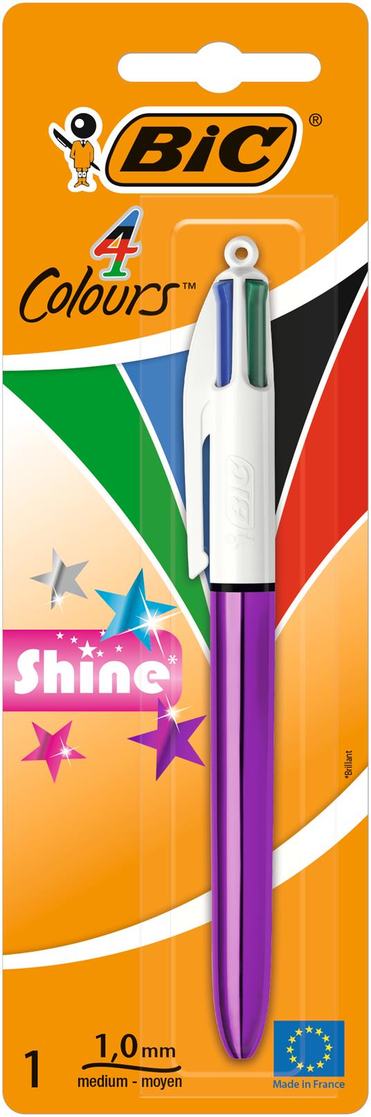 BIC 4 Colours Shine Nero, Blu, Verde, Rosso Multifunction ballpoint pen  Medio 1 pezzo(i) - Bic - Cartoleria e scuola | IBS
