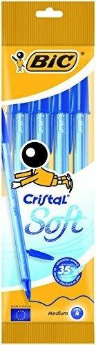 Penna a sfera Bic Cristal Blister Soft Blu, 4 pz.