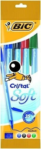 Penna a sfera Bic Cristal Blister Soft colori assortiti, 5 pz. - Bic -  Cartoleria e scuola