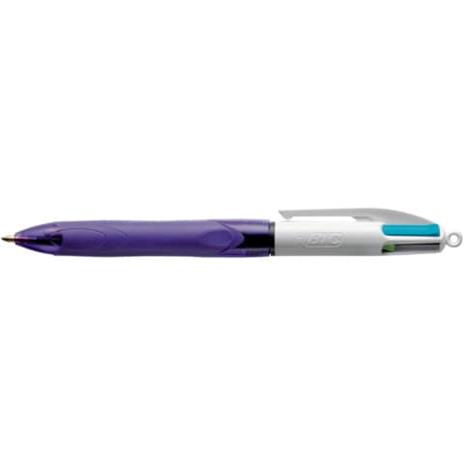 Penna a sfera a scatto BIC 4 Colours Grip Fashion M 1 mm viola 8922901