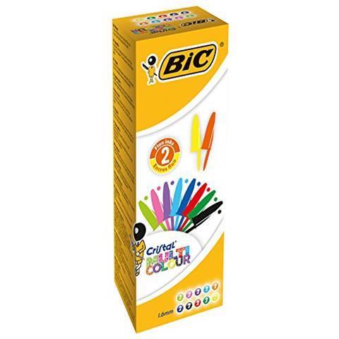 BIC 4 Colori, Penne Multicolore, Set 6 Penne a S…