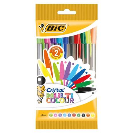 BIC Cristal Nero, Blu, Verde, Azzurro, Verde chiaro, Arancione, Rosa, Porpora, Rosso, Turchese Penna a sfera 10 pezzo(i) - 2