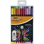 BIC 953035 marcatore Fine Nero, Blu, Marrone, Verde, Grigio, Azzurro, Verde chiaro, Lillà, Arancione, Rosa, Porpora, Rosso, Giallo 20 pezzo(i)