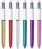 Sfera Bic 4 Colori Scatto Shine Colori Fusto Assortiti