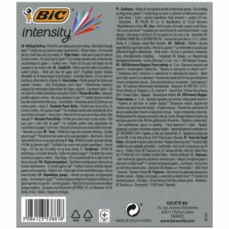 BIC 964893 marcatore Medio Nero, Blu, Verde, Grigio, Azzurro, Verde chiaro, Arancione, Rosa, Porpora, Rosso 12 pezzo(i) - 5