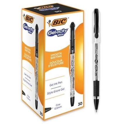 Penna gel con cappuccio BIC Gelocity Stic 0,5 mm nero 968485 (Conf.30)