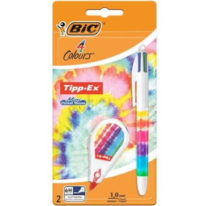 BIC 4Colori Penne Multicolore a Sfera e Tipp-Ex …