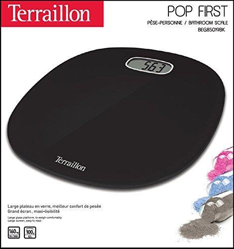 Terraillon Bilancia pesapersone elettronica, ultra piatta, on/off, grande  schermo LCD, 160 kg, Pop First, colore: Nero - Terraillon - Casa e Cucina |  IBS