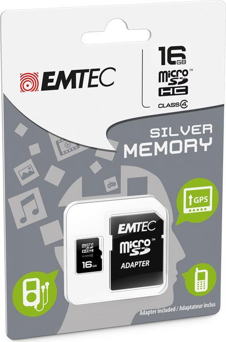 MICROSD + ADAPTER 16GB SILVER (MP3-MP4) MEMORY CARD/HARD DISK CONSOLE - MEMORIE - 2