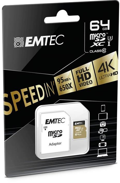 MICROSDHC 64GB CLASS10 SPEEDIN MEMORY CARD/HARD DISK CONSOLE - MEMORIE - 3