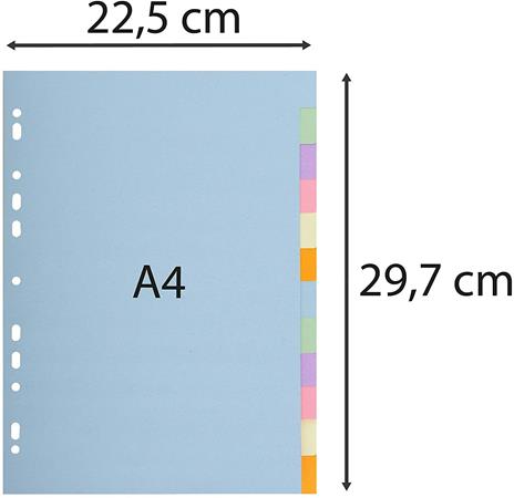 Divisori neutri 12 tasti A4 - Cartoncino riciclato 170 g/mq - 4