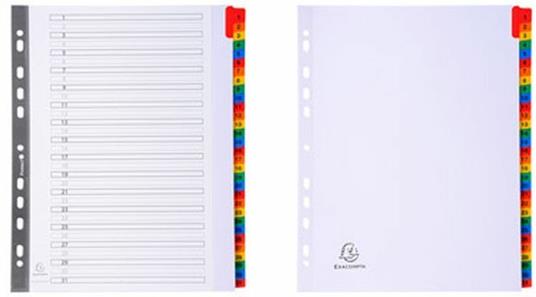 Intercalare Maxi Bianco 31 Tacche Multicolori Numerate